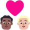 Couple with Heart- Man- Man- Medium-Dark Skin Tone- Medium-Light Skin Tone emoji on Microsoft